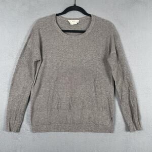 Tna Sweater Womens Small Gray Waffle Knit Crewneck Alpaca Wool Blend Pullover